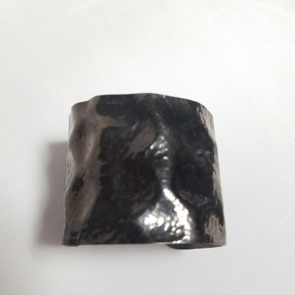 Gunmetal 2 inch Hammered Cuff Bracelet